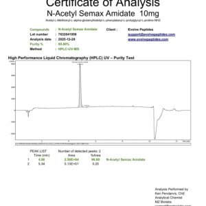 Alternative view of N-Acetyl Semax Amidate 10 mg