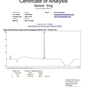Alternative view of Selank 5 mg